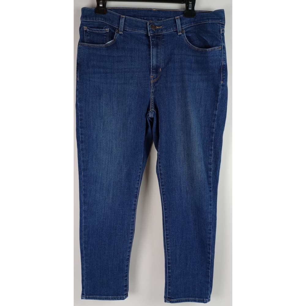 Levi Strauss Women's Size 14 Mid Rise Slim Cuff Stretch Dark Denim Jeans